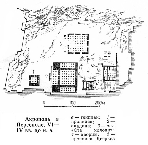 Генплан, Персеполь, дворцовый комплекс