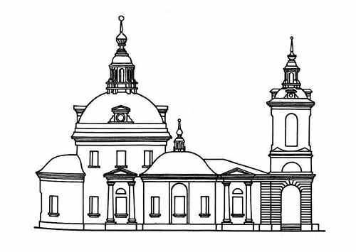 фасад, Церковь Косьмы и Дамиана в Москве