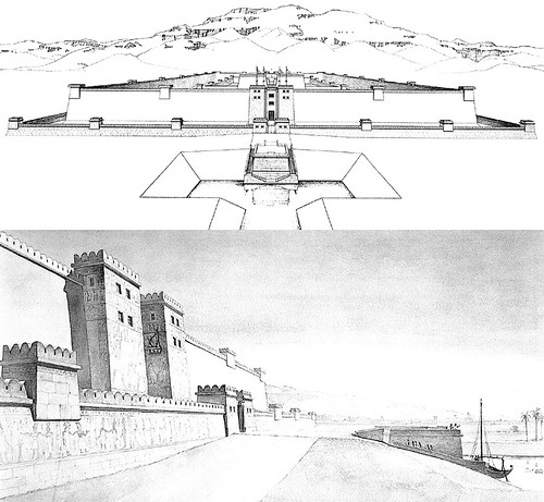 реконструкция пристани и общего вида, Дворец и храм Рамсесса III в Мединет Абу