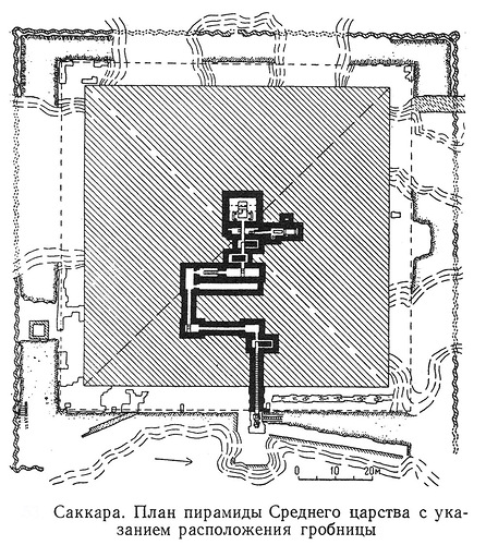 план с указанием гробницы, Пирамида в Саккаре