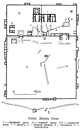 план дворца, Парфянский город Хатра, генплан и дворец