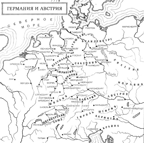 карта, Карта средневековых Австрии и Германии