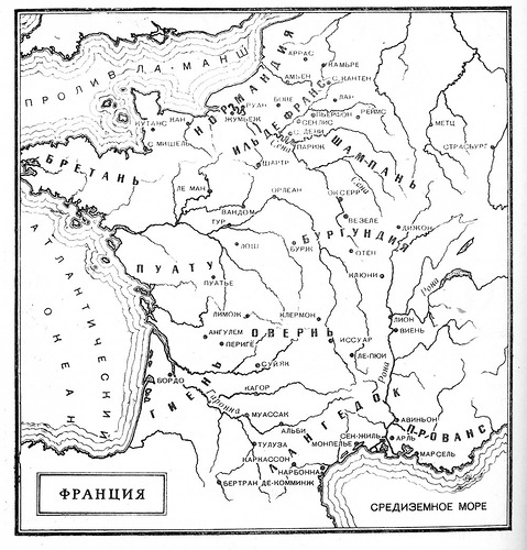 чертежи, Карта средневековой Франции