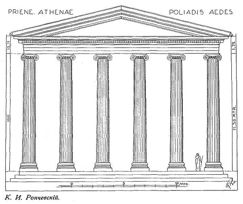 Фасад, Храм Афины Полиады в Приене