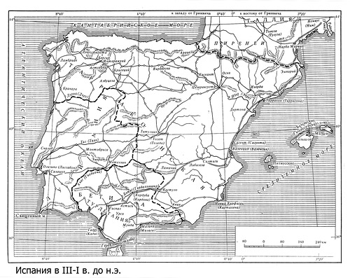 Карта, Испания в III-I в до н.э.