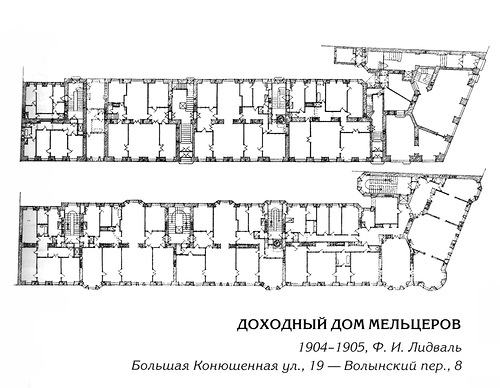 Поэтажные планы, Доходный дом Мельцеров в Петербурге
