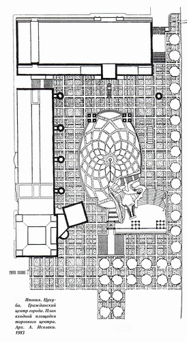 План входной площади торгового центра, Цукуба, центральная площадь