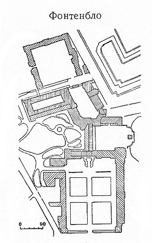 план центральной части парка, Фонтенбло
