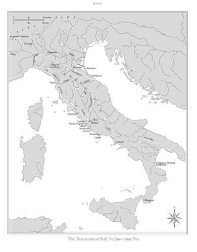 Италия периода Антонина Пия, Карты Римской Империи (Средиземноморье)