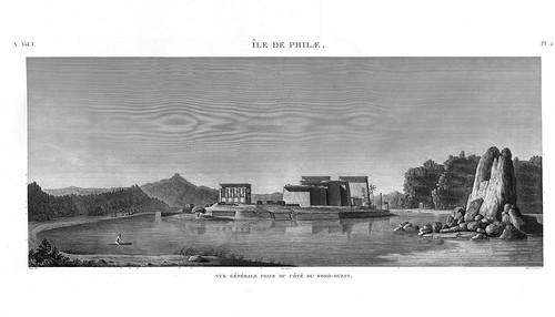 вид острова с северо-запада, Храмовый комплекс Изиды на острове Филе в Египте