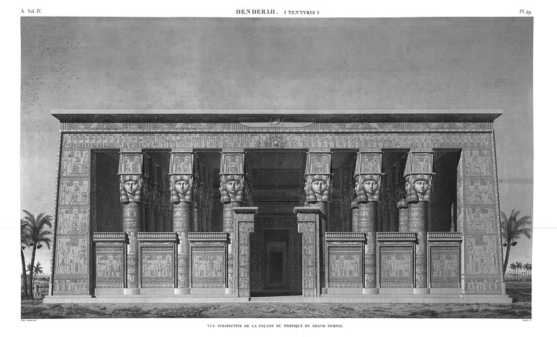 общий вид со стороны главного фасада, Святилище Хатхор в Дендре