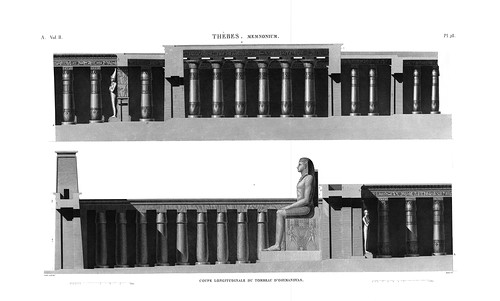 фасады гипостильного двора, Рамессеум, храм фараона Рамсеса II