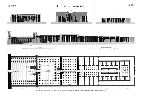 чертежи, Рамессеум, храм фараона Рамсеса II