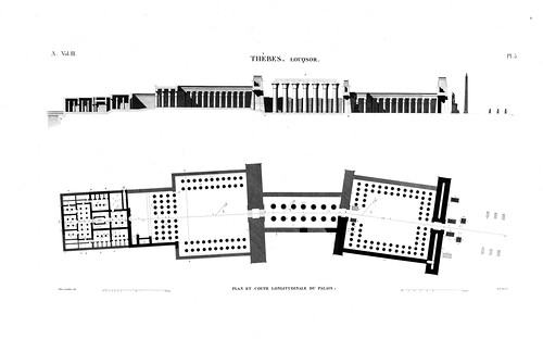 План и разрез, Храм Амона в Луксоре