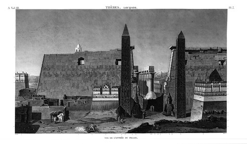 Общий вид второго пилона (начало XIX в.), Храм Амона в Луксоре
