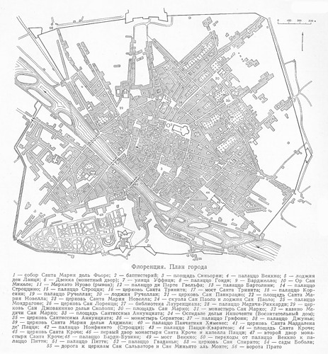 карта 1, Генплан Флоренции с основными памятниками