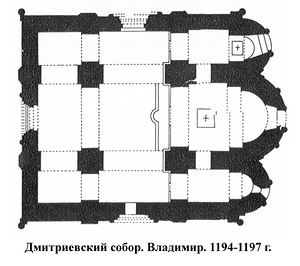 план, Дмитриевский собор во Владимире