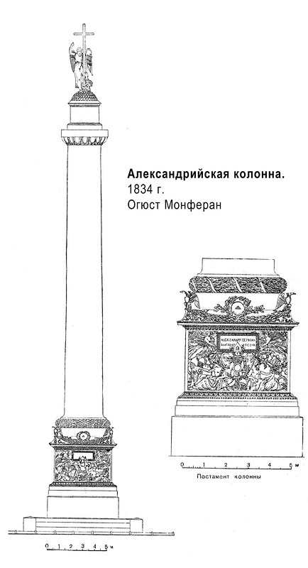 Александрийская колонна, чертежи, Ансамбль дворцовой площади с Зимним дворецом в Санкт-Петербурге