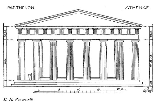 Фасад, Храм Парфенон Афинского акрополя
