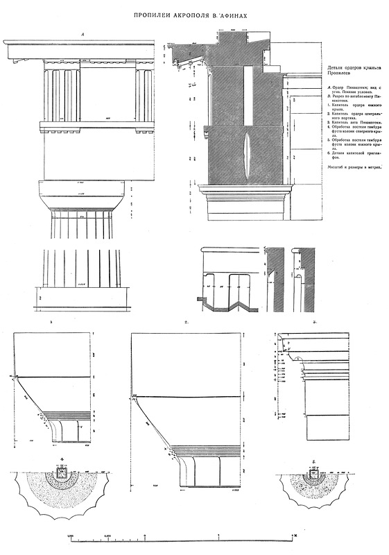 Детали ордеров крыльев, Пропилеи Афинского акрополя