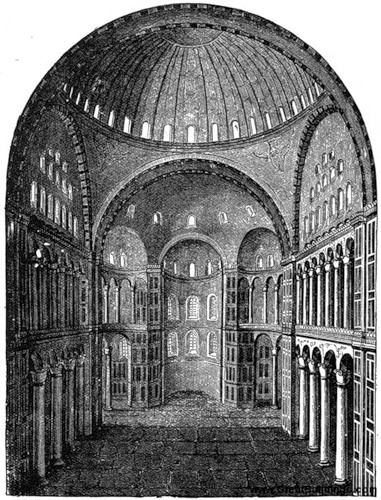Интерьер, Собор Святой Софии в Константинополе (Айя-София в Стамбуле или Софийский собор)
