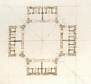 План Камер-юнфарского корпуса. 1770-е., архитектор Баженов, Царицыно