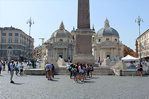 0, Площадь и церковь дель Пополо в Риме