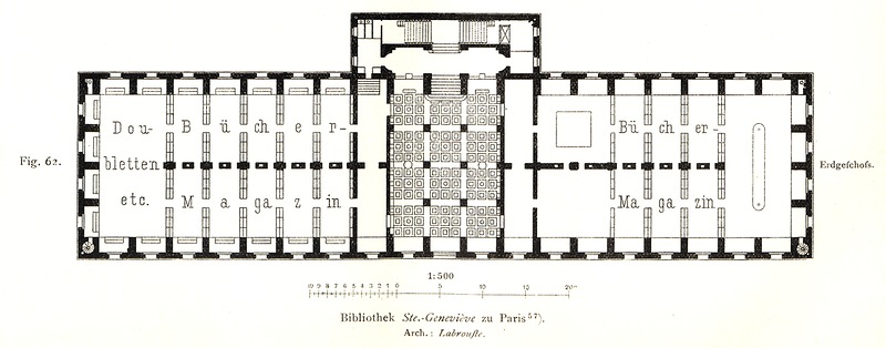 план 1-ого этажа, Библиотека святой Женевьевы в Париже