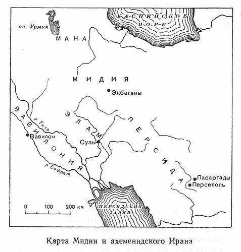 карта, Карта древней Мидии