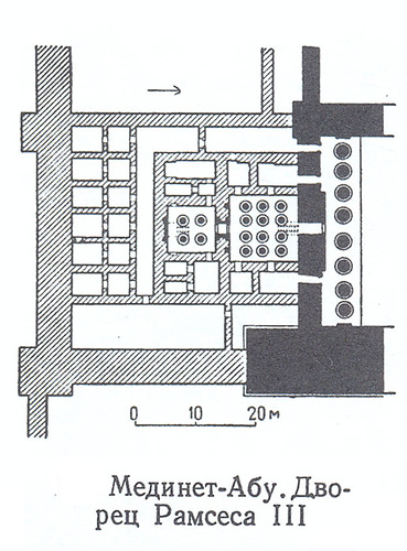 План, Дворец и храм Рамсесса III в Мединет Абу