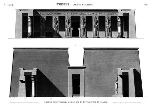 внутренне-дворовые фасады, Дворец и храм Рамсесса III в Мединет Абу