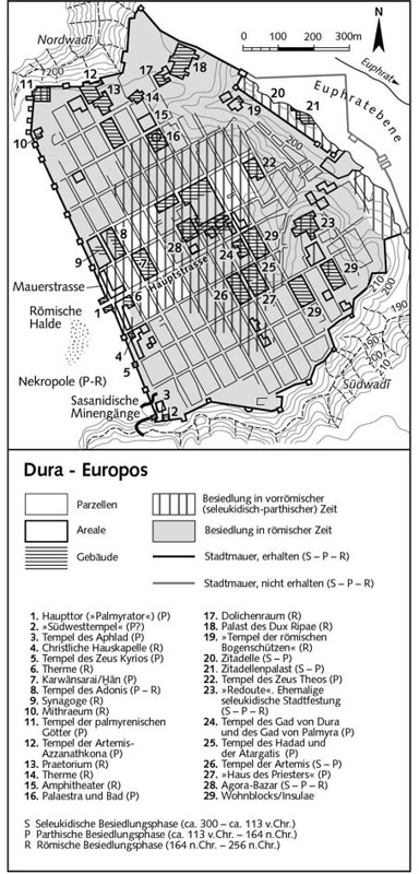Генплан 2 (с экспликацией), Дура-Европос, геплан и дворец