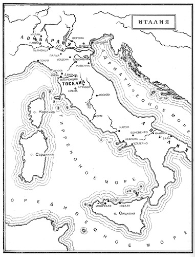 карта, Карта средневековой Италии