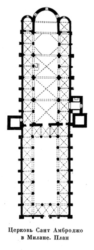 план, Амвросианская Базилика (Церковь Сант-Амброждо в Милане)