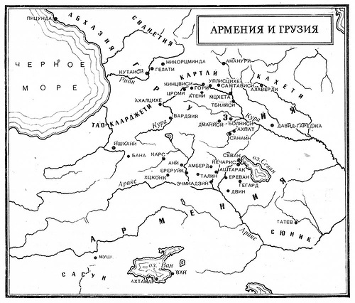 чертежи, Карта средневековых Армении и Грузии