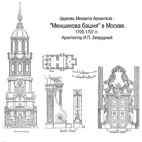 Чертежи, Церковь Михаила Архангела — «Меншикова башня» в Москве