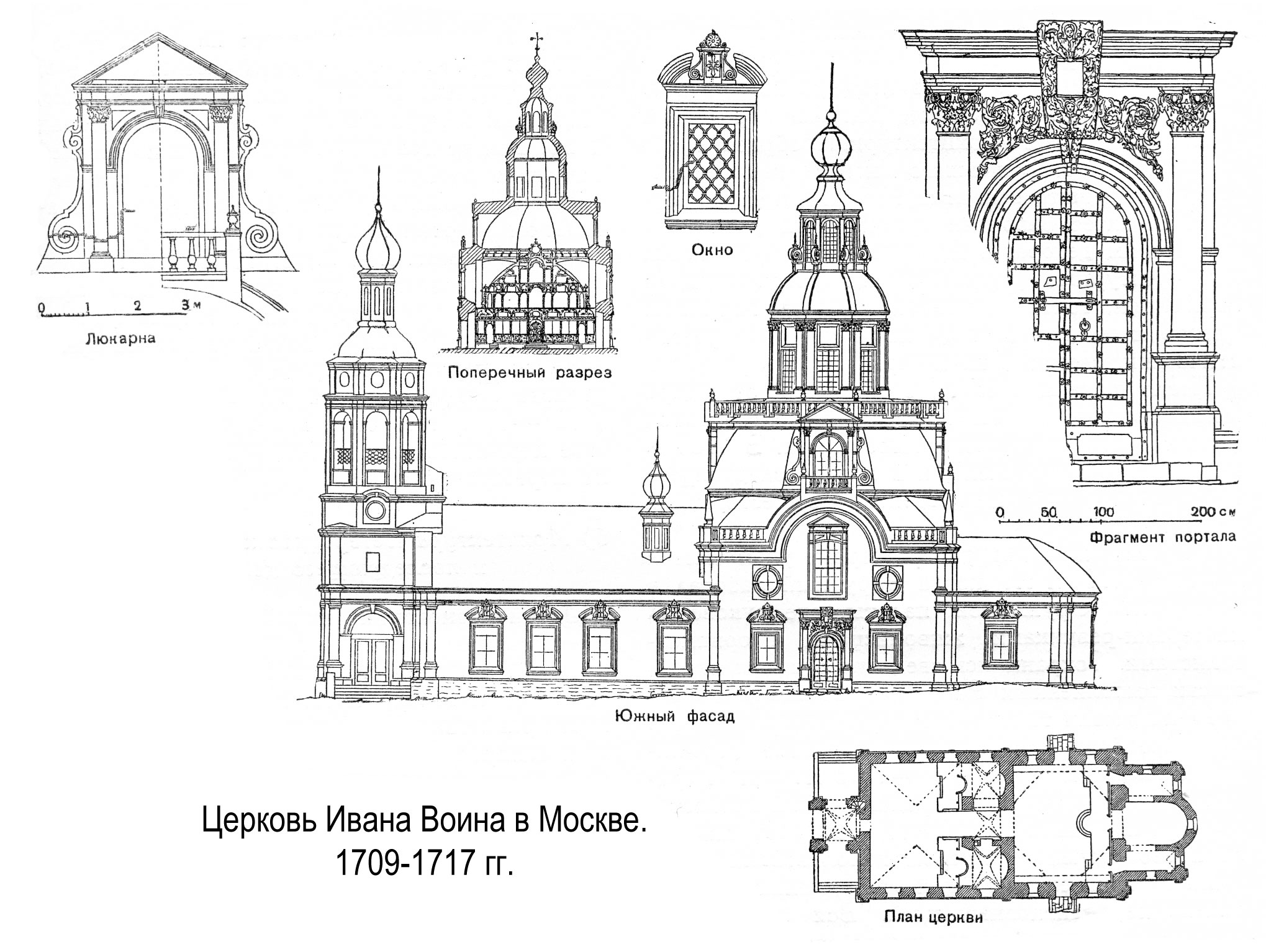 Церковь Иоанна воина в Москве чертеж
