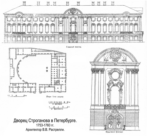 Чертежи, Дворец Строганова в Петербурге