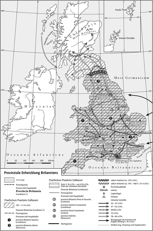 Карта лимесов на территории Британии 2 (валы Адриана и Антонина), Римские лимесы