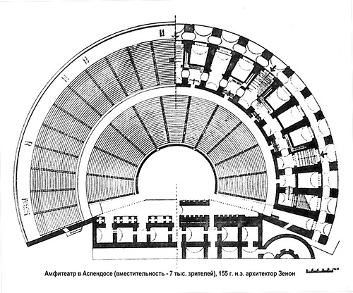 План основного этажа и фундамента, Театр в Аспендосе