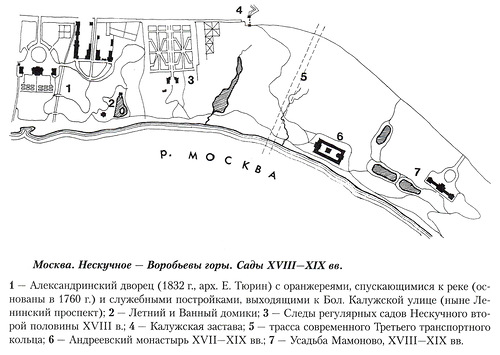 Генеральный план, Нескучный сад и Воробьевы горы в Москве