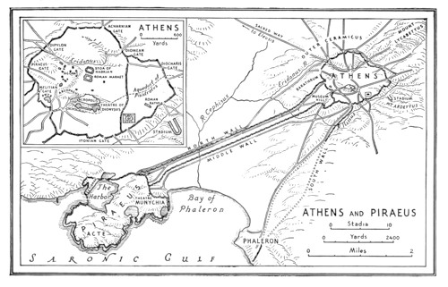Длинные стены между Афинами и Пиреем, «Длинные стены» между древними Афинами и портом Пиреем