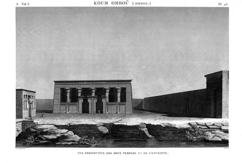 Общий вид на комплекс храмов, Комплекс Ком-Омбо в Египте