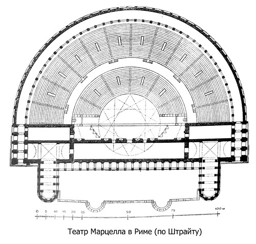 план, Театр Марцелла в Риме