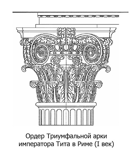 капитель композитного ордера, Триумфальная арка Тита