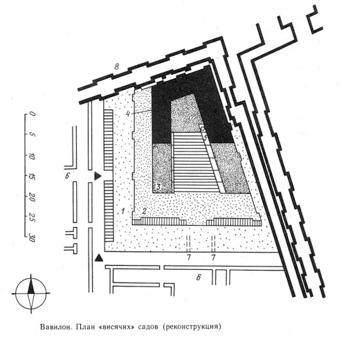 план, Висячие сады Семирамиды (реконструкция)