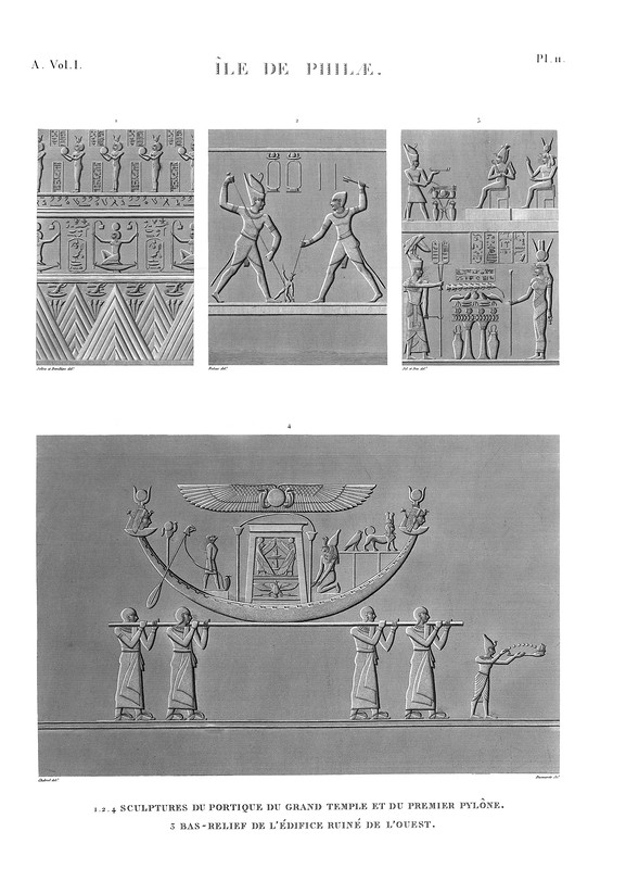 скульптурные портреты с первого пилона храма Изиды, Храмовый комплекс Изиды на острове Филе в Египте