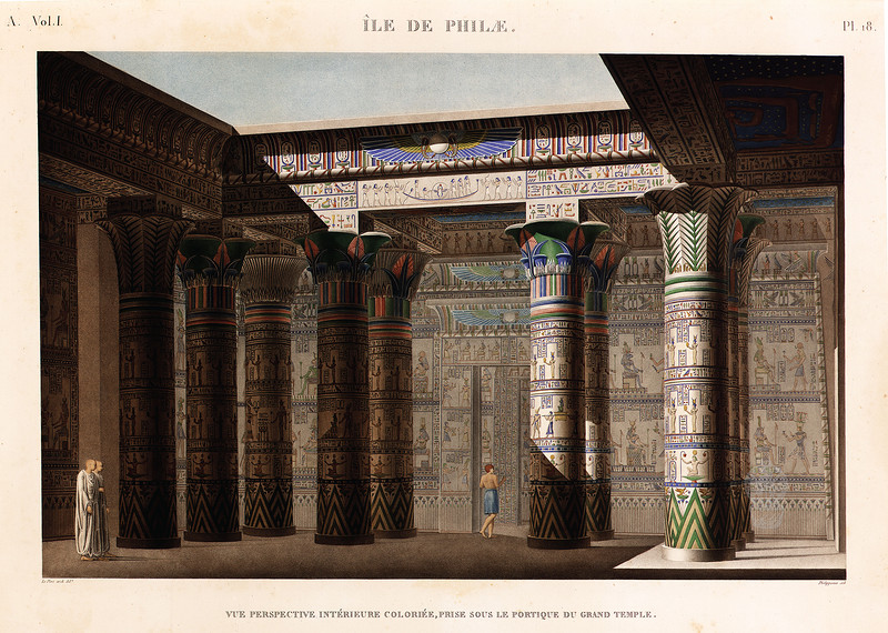 внутренний портик храма Изиды, Храмовый комплекс Изиды на острове Филе в Египте
