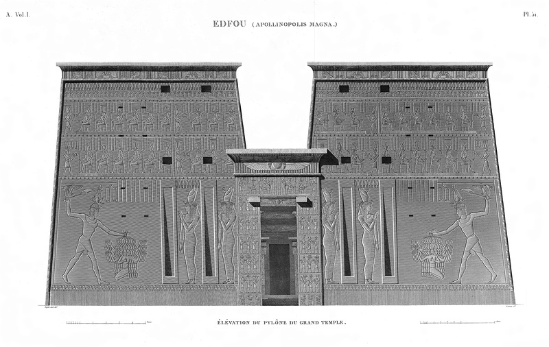 фасад входа в храм, Храм Хора в Эдфу