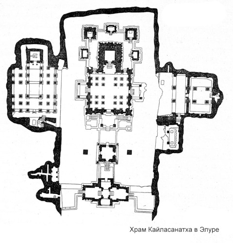 план, Храм Кайласанатха в Элуре